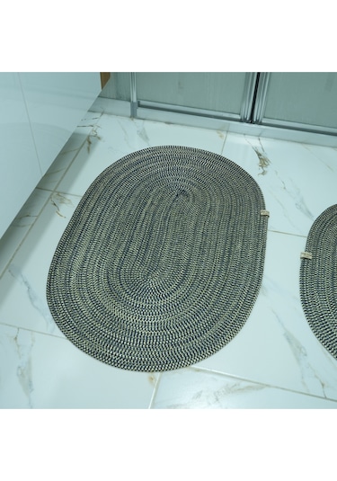 Zengin Supla 2'li Banyo Paspas Set Sarı - Lacivert