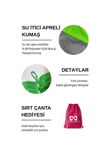 Mayovera Straplez Mayo-yeşil Boncuk Çok Renkli