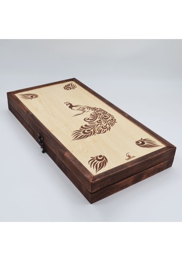 Simya Figür Tavla Tavus Kuşu (Akça Kaplama)