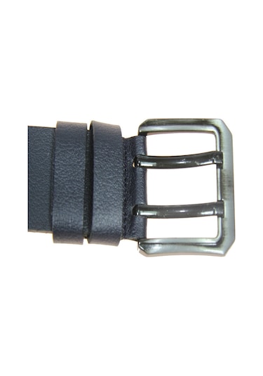 Hakiki Deri Erkek Çift Dilli Kot Kemeri 4,5 Cm Siyah
