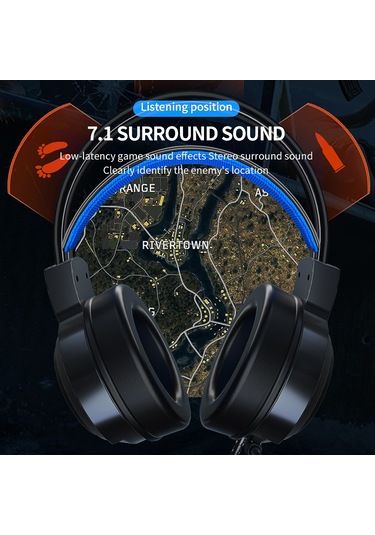 Shineyee Beyaz G58 Oyun Kulaklığı - 7.1 Surround Ses, Mikrofonlu, 50mm Sürücü, Usb+3.5mm Bağlantı, Pc/ps4/smartphone Uyumlu