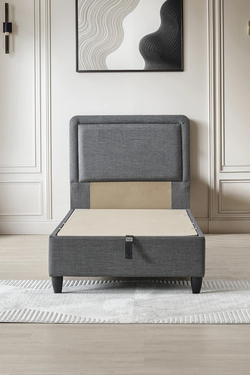 Melisa Tek Kişilik Sandıklı Baza + Full Ortopedik Antibakteriyel Visco Yatak + Başlık 3 Lü Set 90 x 190