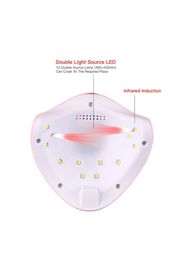 Hangfox 36w Mini Tırnak Kurutma Lambası, Çift Işık Kaynağı, 3 Zaman Ayarı, Otomatik Algılama, Pembe Usb Şarjlı