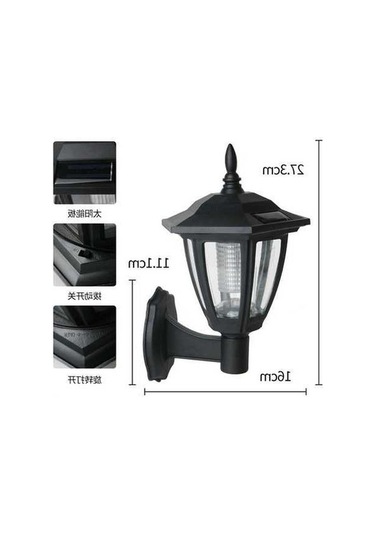 Besthome1 Ev Ve Bahçe Güneş Enerjili Duvar Lambası - Villa Teras Aydınlatma, Yağmur Dayanıklı Led, Komfortlu Siyah Aydınlatma Siyah