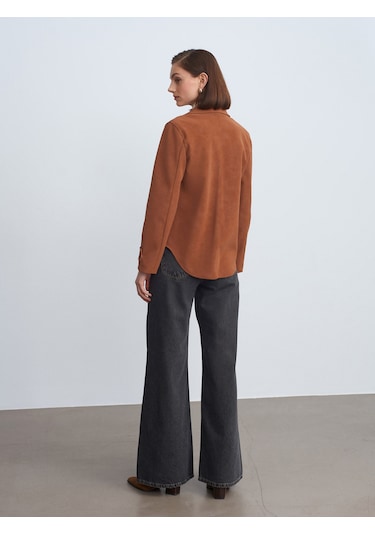 Dilvin 60778 Süet Ceket-camel Camel