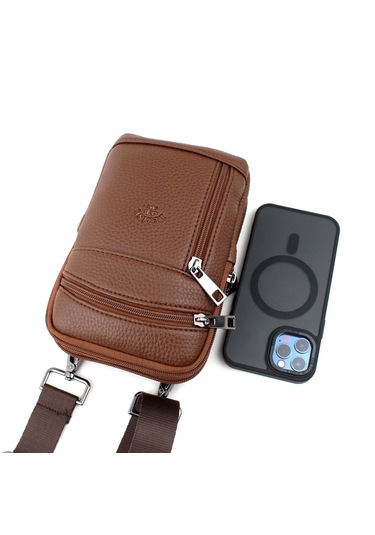 Taba Erkek Çanta Omuz Askılı Çanta Postacı Erkek Omuz Çantası Taba