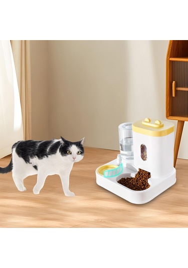 Homyl Tavşanlar Için 2'si 1 Arada Otomatik Pet Suluk Sarı