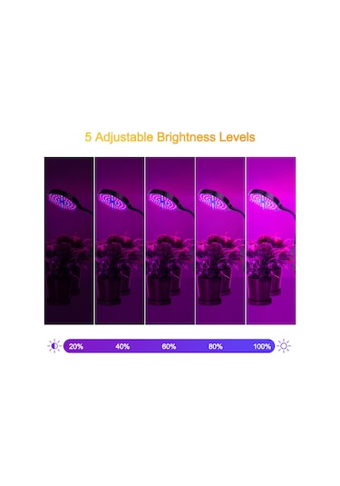 Gajeena 4 Kafa 60w Led Bitki Büyüme Lambası - Kırmızı-mavi Spektrum, 3 Mod Işık, 5 Seviye Aydınlatma, Zamanlama, Ip66 Su Geçirmez, Usb, Masa Üstü Klipsli Siyah