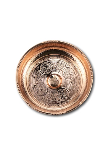Bakır İşlemeli Hamam Tası 16 CM Bakır