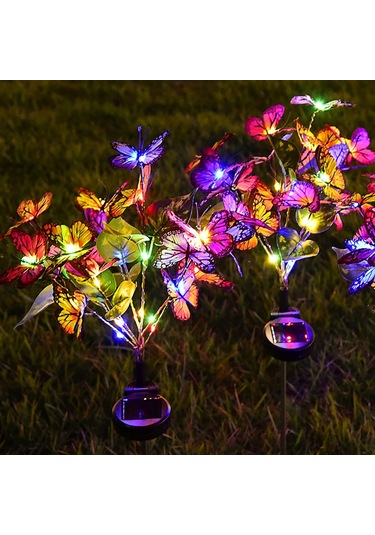 Hishoppinggüneş Enerjili Kelebek Çiçek Bahçe Lambası - Bahçe Ve Çim Dekorasyonu İçin 0-5wrgb RGB