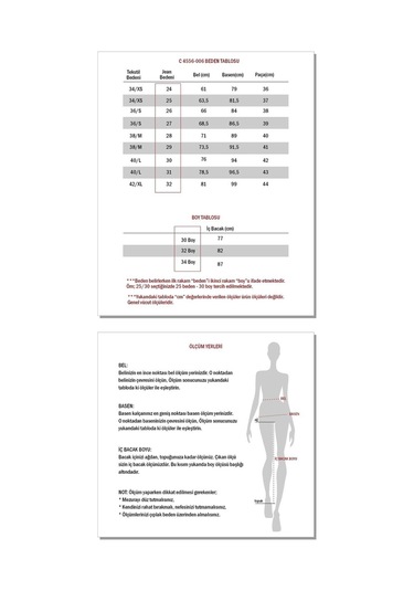 Açık Mavi Slim Straight Paçası Yırtmaçlı Çapraz Kemerli Jean Pantolon C 4556-012 Açık Mavi