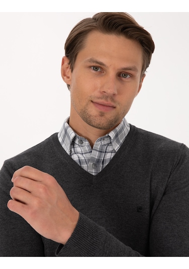 Pierre Cardin Erkek Antrasit Melanj Kazak /triko 50314190-vr081 Antrasit Melanj