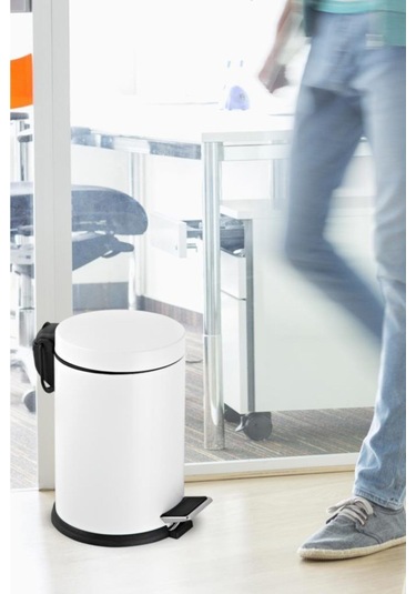 16 Lt Pedallı Çöp Kovası Beyaz