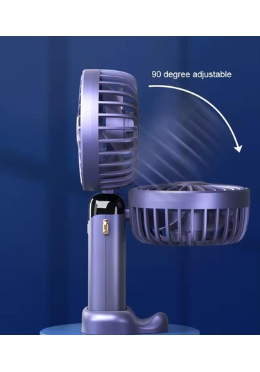 Mini El Fanı 5 Kademeli Dijital Led Göstergeli Boyun Askılı Mini Klima Vantilatör