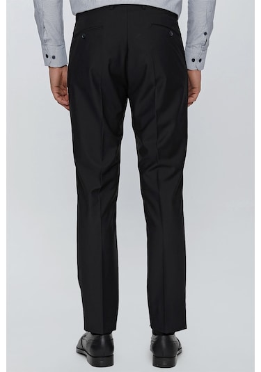 Siyah Gabardin Yan Cepli Slim Fit Dar Kesim Basic Pantolon 1003240013-siyah Siyah