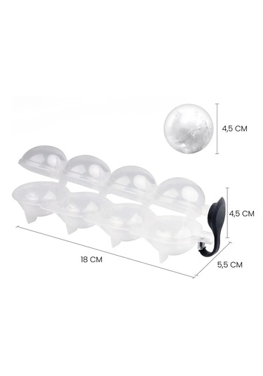 Valletta Viviana 4'lü Küre Buz Topu Kalıbı - Buz Topu Dondurucu Beyaz