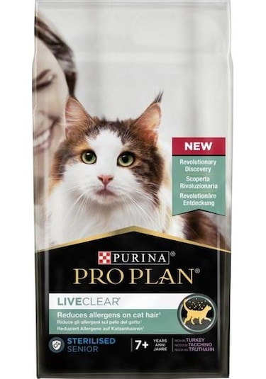 Purina Pro Plan Liveclear Senior+7 Hindili Alerji Önleyici Yaşlı Kedi Maması 1400 G