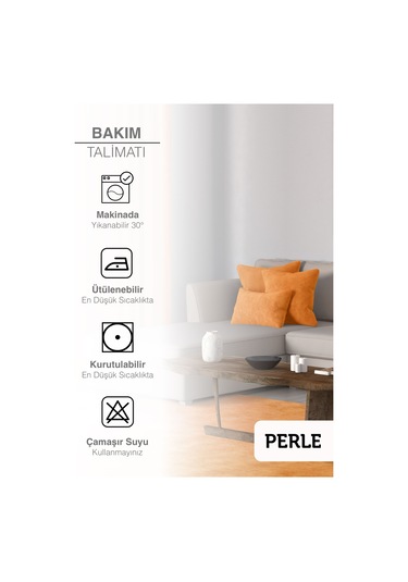 Br Perle Home Daily Series Mandalina Rengi Kırlent Yastık Kılıfı Mandalina
