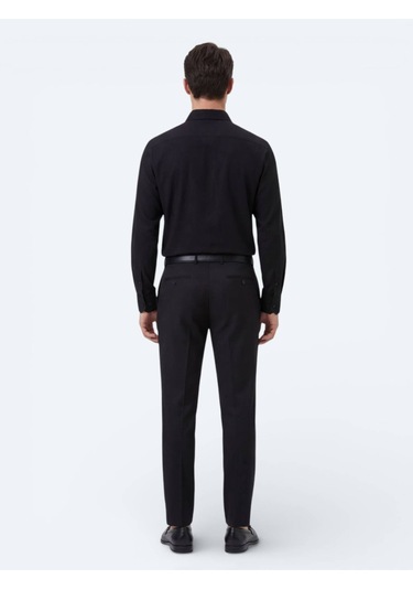Kip Siyah Regular Fit Dokuma Casual %100 Pamuk Gömlek