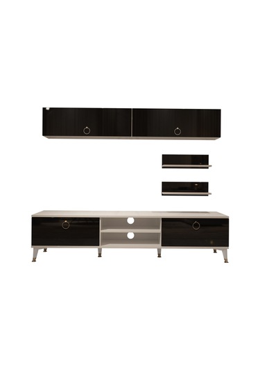 Decoraktiv Eko 5 Mdf Dvd Gold Tv Ünitesi Tv Sehpası Beyaz - Siyah