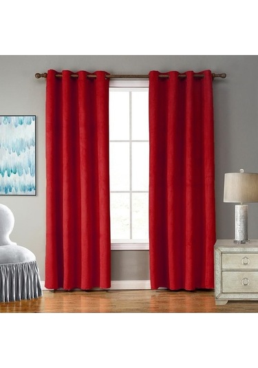 Novahub Kahve Süet Kadife Kalın Gölge Perdeler - Oturma Odası-yatak Odası Kumaş Karartma Kahverengi