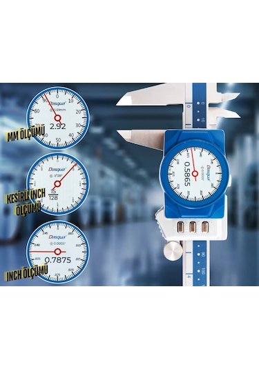 Dasqua 3004-0005 Dijital Ekranlı Saatli Kumpas 0-150mm