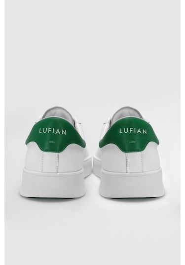 Lufian Adel Unisex Hakiki Deri Sneaker Ayakkabı Beyaz / Yeşil Siyah