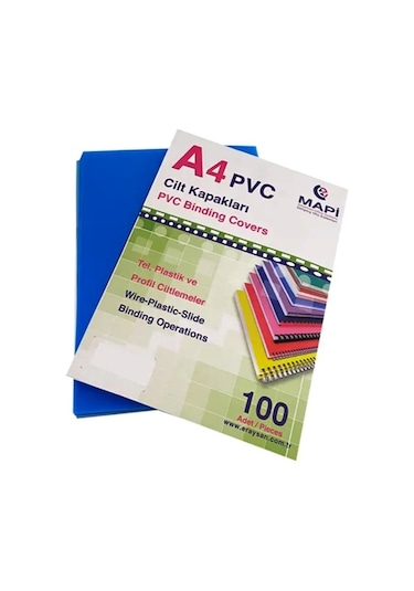 Mapi Pvc Cilt Kapağı A4 Mavi - 20 Adet