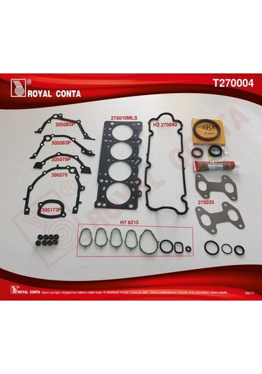 Royal T270004 - Motor Takım Conta Skt Keçeli/sub.lastikli Palıo