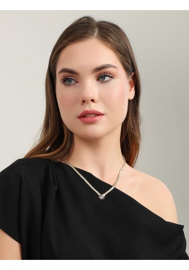 Gurmet Çağla Kolye 14 Ayar Altın 50+3 Cm T14445 Renkli