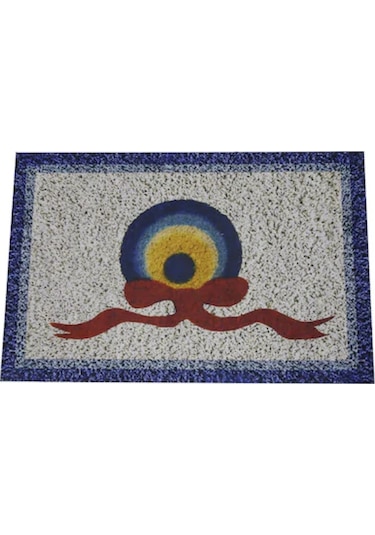 Nazar Boncuklu Desenli Kauçuk İç Ve Dış Kapı Önü Paspası 45x70