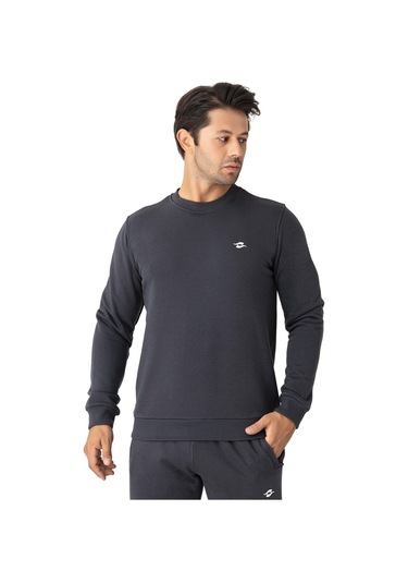 Erkek Pamuklu Kışlık Spor Sweatshirt Antrasit