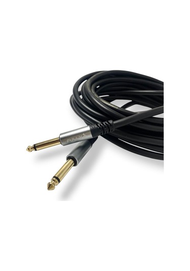 Fully 5metre 6.3mm Erkek-erkek Mono Gitar Kablo - Siyah