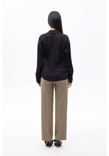 Quzu Siyah Kadın Gömlek Blz00847 Siyah