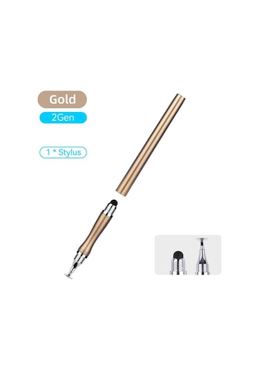 Gümüş Evrensel Çizim Tableti İçin 2'si 1 Arada Stylus Kalem Kapasitif Ekran Dokunmatik Kal Mobil Android Ios Kalem Stylus 56851356