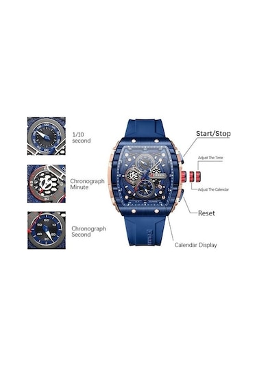 Yingfu 8442 Lacivert Erkek Kol Saati, Yenilikle Tasarım Çok Renkli