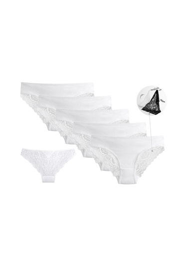 5'li Kadın Külot 6971 Beyaz