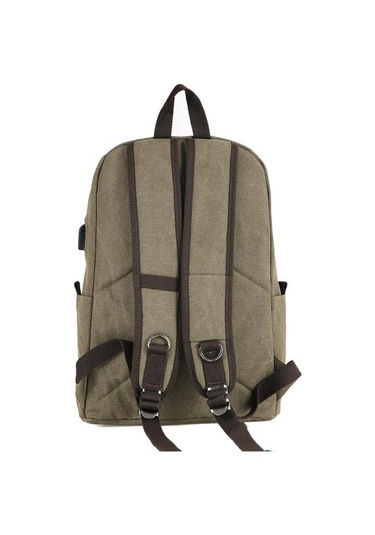 Ççs London 51568 Kanvas Usb Usb Çıkışlı Sırt Çantası Haki