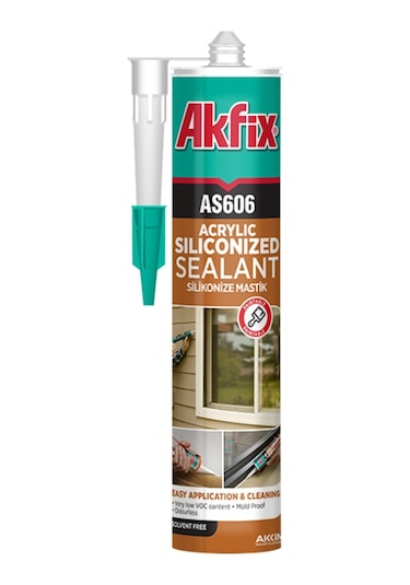 Akfix AS606 Silikonize Akrilik Dolgu Mastik 500 G Beyaz