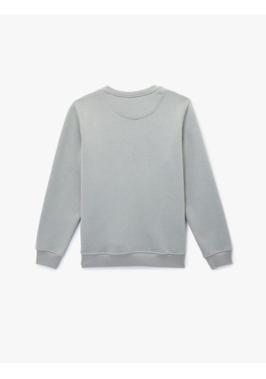 Koton Pamuklu Uzun Kollu Şardonlu Bisiklet Yaka Erkek Basic Sweatshirt Gri 6wam70017mk