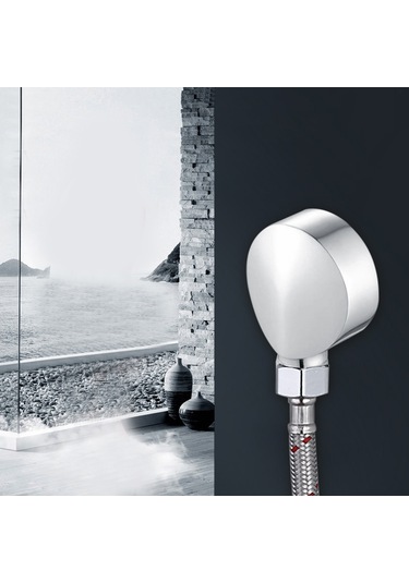 G1/2 Pirinç Yuvarlak Şekilli Duş Hortumu Çıkış Bağlantısı Banyo Duş Aksesuarları Diğer