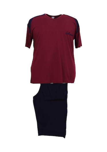 Erkek Büyük Beden Battal Boy Tişört-Kapri Pijama Takımı (545824295)