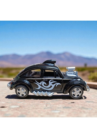 Metal Araba Çek Bırak Vw Bettle Modifiye Siyah Sesli Ve Işıklı Diğer