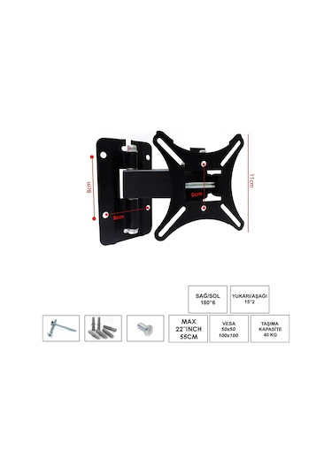 Lcd Askı Aparatı Hareketli Tek Kol 22" 55cm Ufıx-22kh