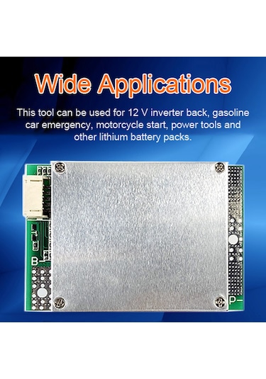 Jeemson 12v 100a Sürekli Akım, Aynı Portlu Dengeleyici, Taşınabilir Lityum Pil Koruma Kartı Aşırı Şarj, Aşırı Deşarj, Kısa Devre Koruması - Fosfat Lityum Pil İçin