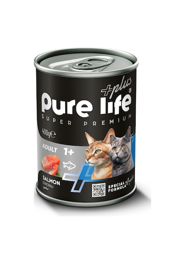 Purelife Plus Somonlu Yetişkin Kedi Konserve Mama 400gr