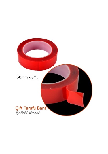Carpi 30 Mm x 5 Mt Çift Taraflı Silikonlu Bant Şeffaf Br6570177