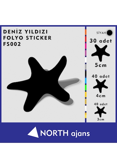Deniz Yıldızı Folyo Duvar Sticklerı Siyah