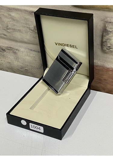Vindiesel Marka Düz Gri Renk Gazlı Model Kişiye Özel Çakmak