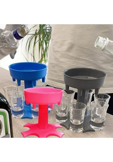 Novahub Mavi Bar 6 Shot Cam Dağıtıcı Tutucu Altı Yollu Şarap Bardağı Raf Soğutucu Bira İçecek Dağıtıcı Shot Buddys Kokteyl Dağıtıcı Tutucu 7